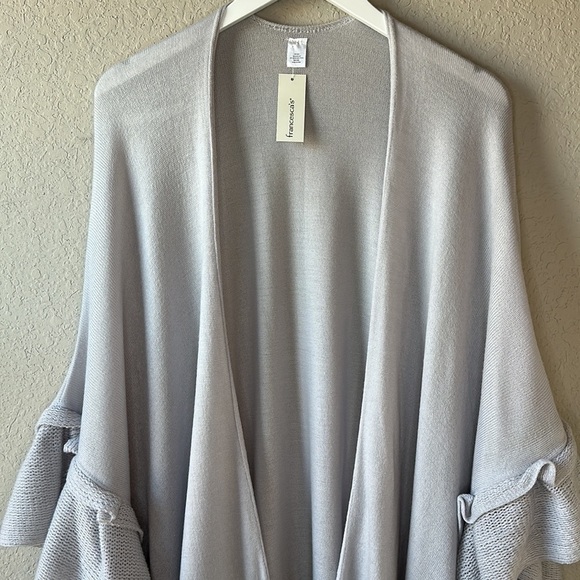 NWT Francesca’s Gray Knit Cardigan Sweater One Size - Picture 3 of 10